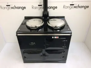 Reconditioned 2 oven gas-fired Aga cooker in Black