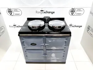 Reconditioned 3 oven Dual Control Electric Aga cooker in Dartmouth Blue