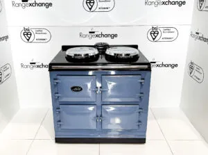 Reconditioned 3 oven Total Control Electric Aga cooker in Dartmouth Blue